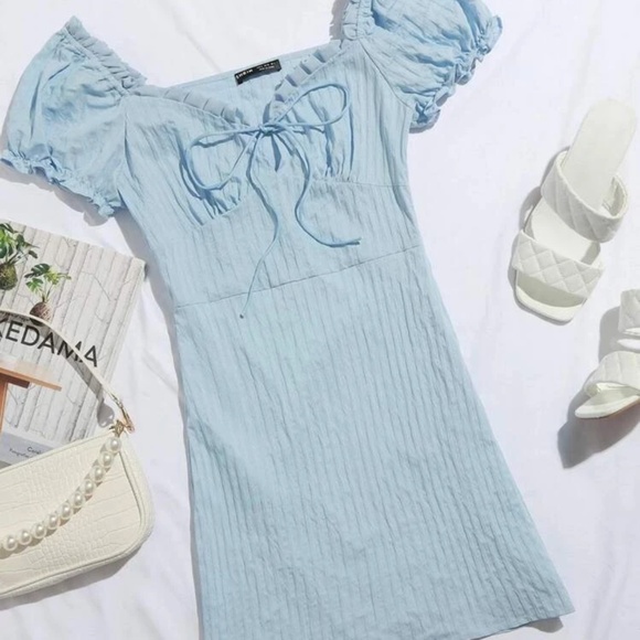 🦋 SHEIN Light Blue Midi Dress - Picture 1 of 3